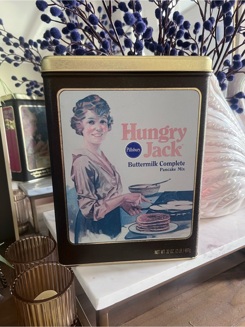 Hungry Jack Buttermilk Pancake Mix Tin - Brown/Gold